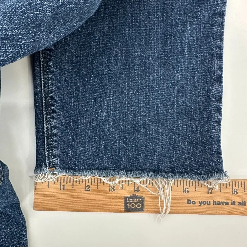 Old Navy Jeans Womens 18‎ Blue Denim Boyfriend Mid-Rise Frayed Hem 5-Pockets